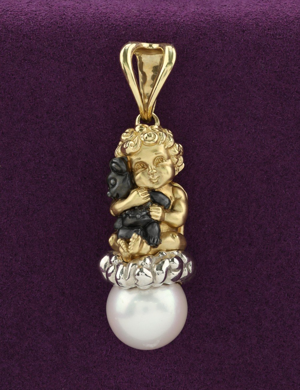 Подвеска из лимонного золота c жемчугом