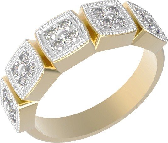 Кольцо из лимонного золота c бриллиантами