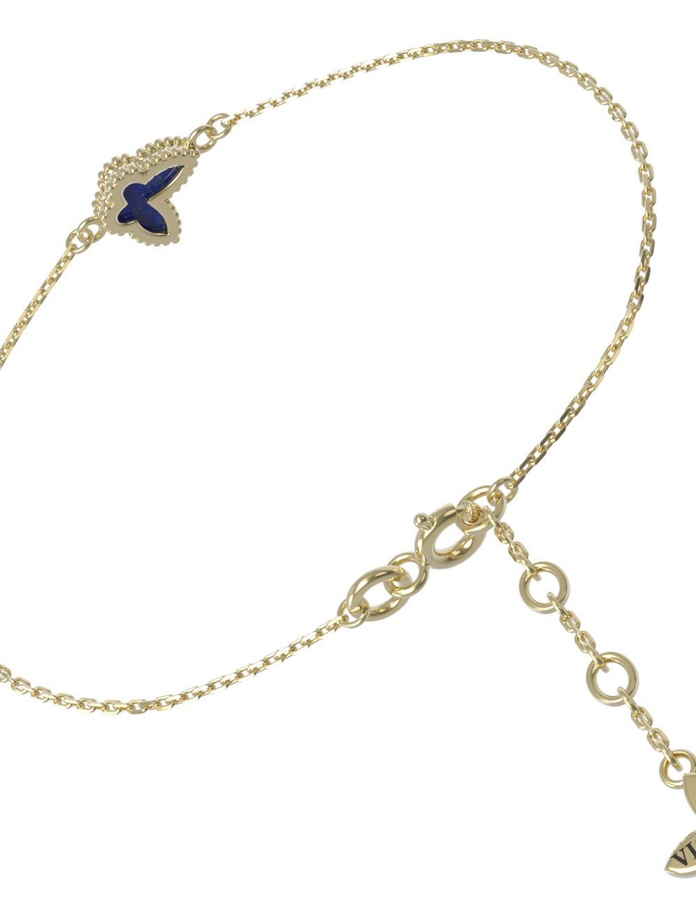 Браслет из лимонного золота c лазуритом