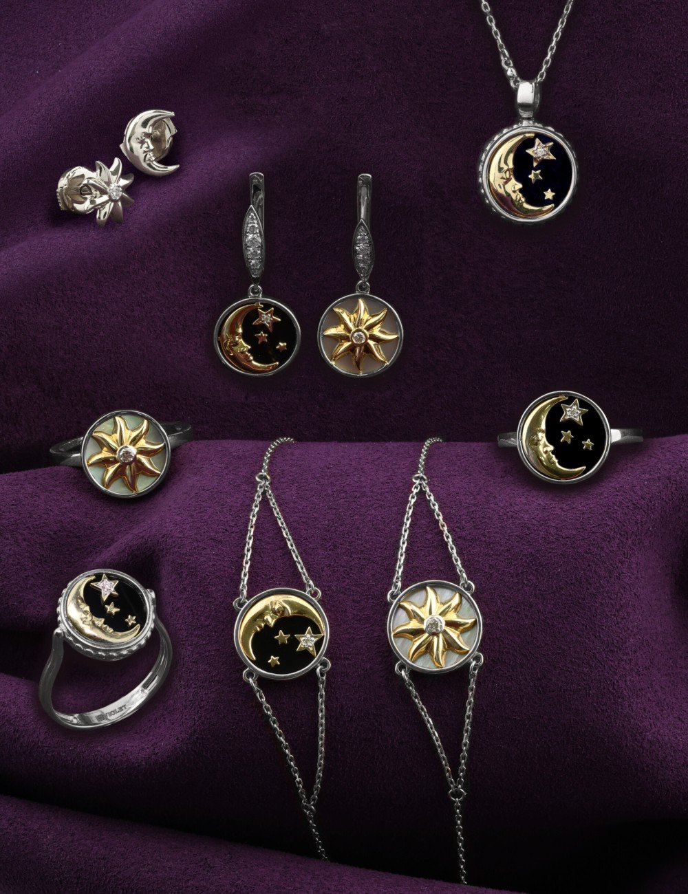 Серьги из белого золота c бриллиантами