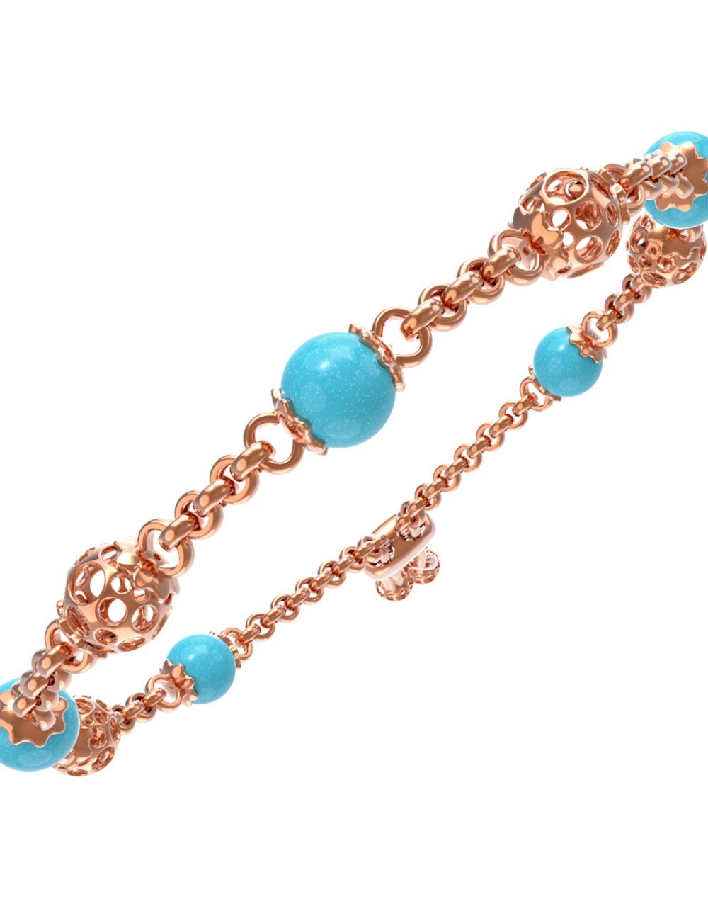 Браслет из золота c бирюзой