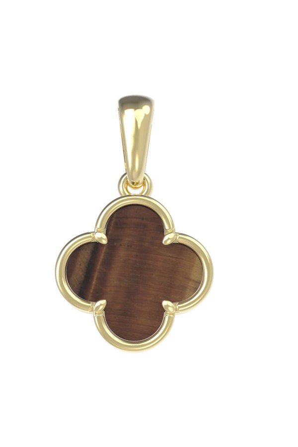 Подвеска из лимонного золота c тигровым глазом