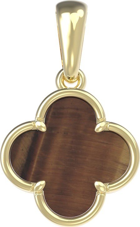 Подвеска из лимонного золота c тигровым глазом