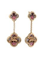 Серьги из золота c эмалью и перламутром