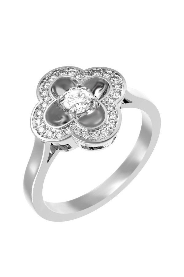 Кольцо из белого золота c бриллиантами