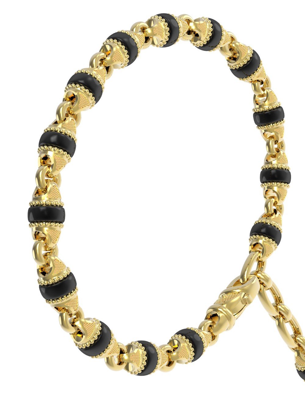 Браслет из лимонного золота c ониксом