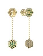 Серьги из лимонного золота c малахитом и перламутром