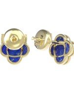 Серьги из лимонного золота c лазуритом