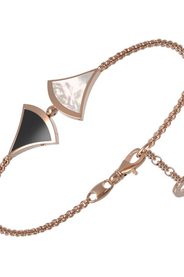 Браслет из золота c ониксом и перламутром