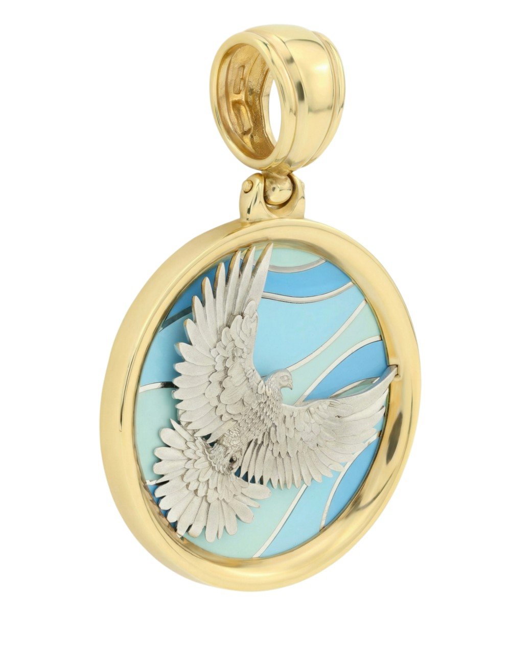 Подвеска из лимонного золота c эмалью