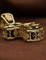 Крест из лимонного золота c эбеновым деревом