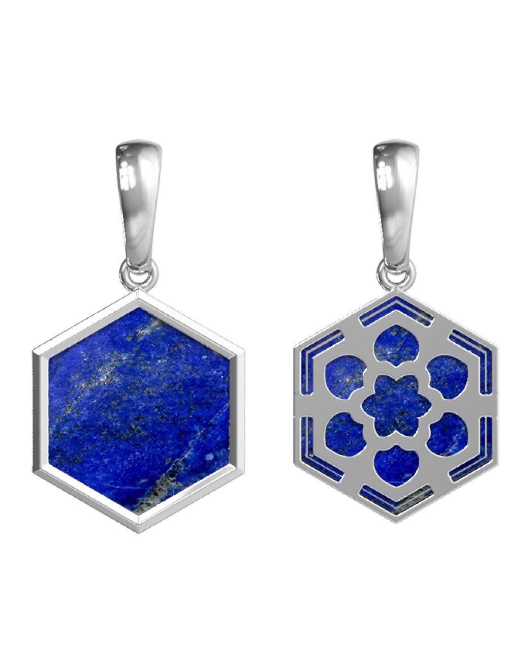 Подвеска из белого золота c лазуритом