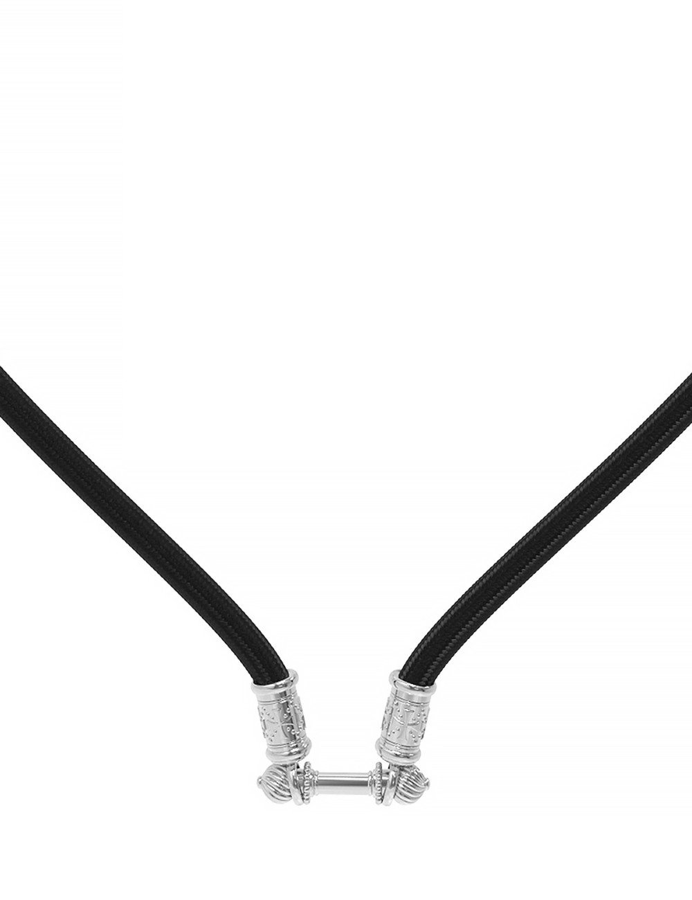 Шнурок шёлковый из белого золота c шёлковым шнурком