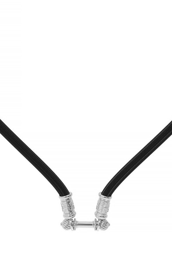 Шнурок шёлковый из белого золота c шёлковым шнурком