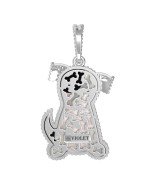 Подвеска из белого золота c эмалью, ониксом и перламутром