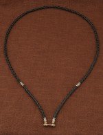 Гайтан из золота c кожаным шнурком