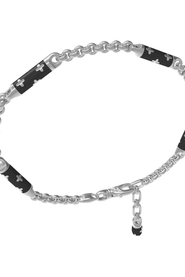 Браслет из белого золота c эмалью