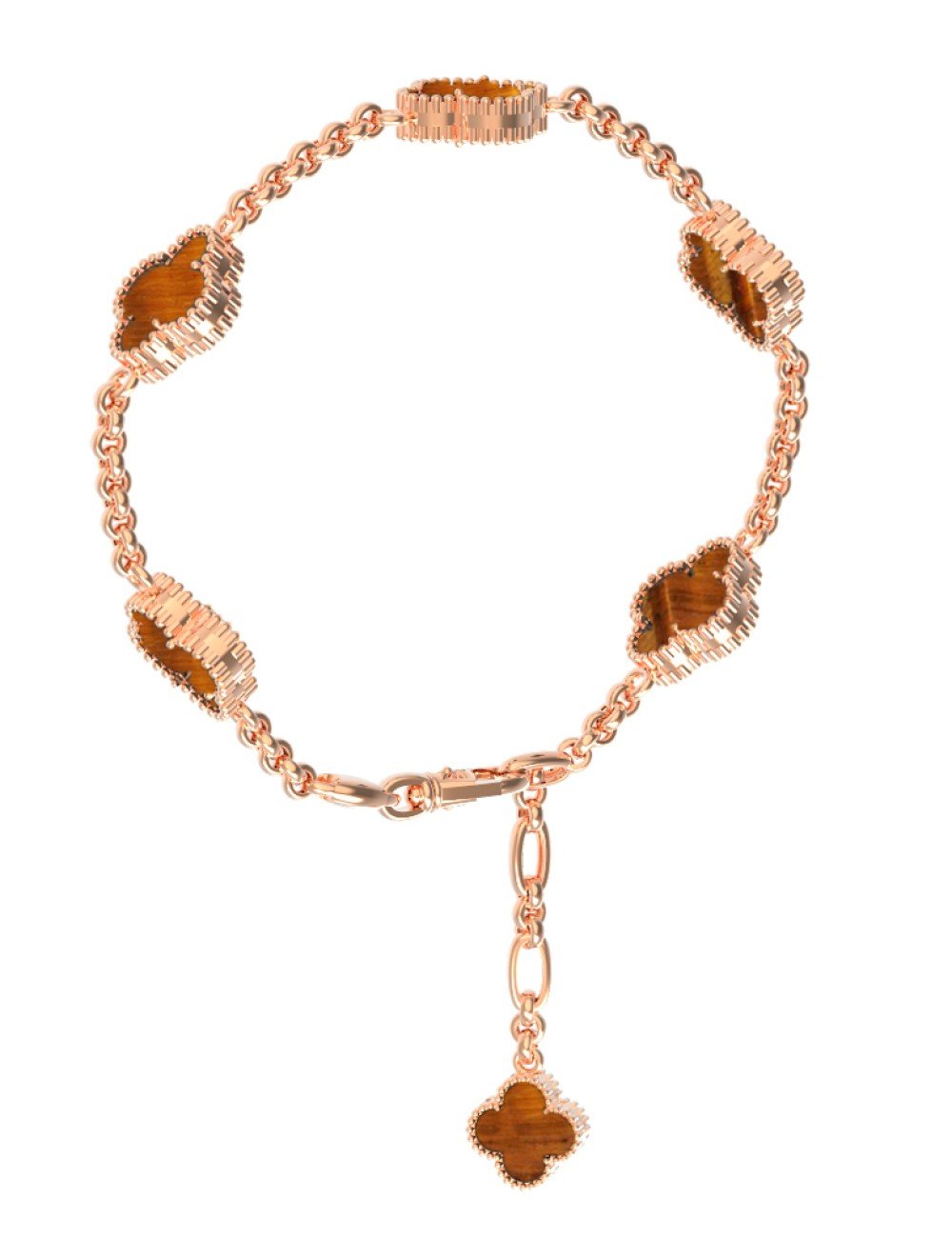 Браслет из золота c тигровым глазом