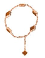 Браслет из золота c тигровым глазом