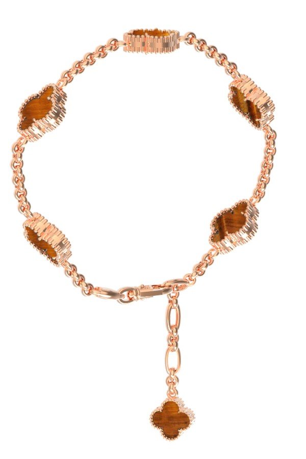 Браслет из золота c тигровым глазом