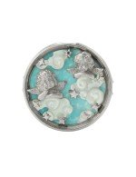 Кольцо из белого золота c бирюзой и перламутром