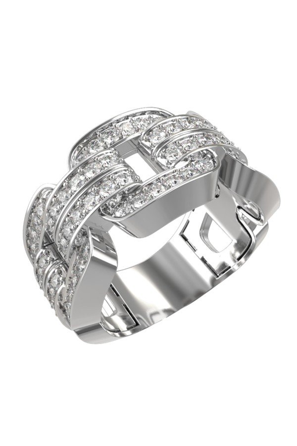 Кольцо из белого золота c бриллиантами