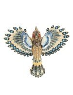 Брошь из лимонного золота c эмалью и фианитом