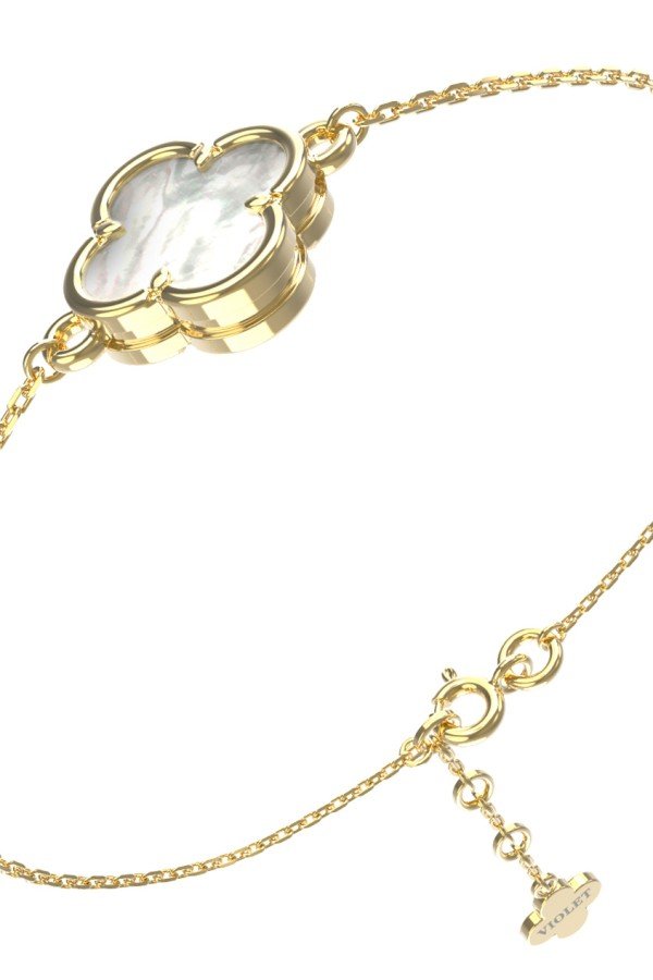 Браслет из лимонного золота c перламутром