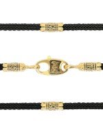 Шнурок шёлковый из лимонного золота c шёлковым шнурком