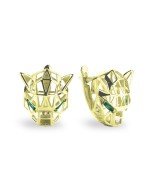 Серьги из лимонного золота c изумрудом