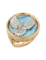 Кольцо из золота c эмалью