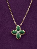 Колье из лимонного золота c бриллиантами и малахитом