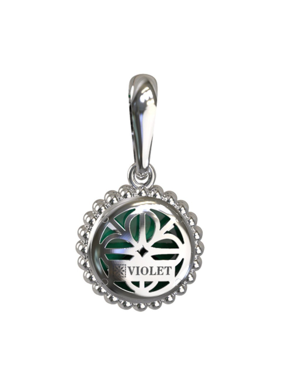 Подвеска из белого золота c малахитом