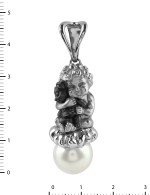 Подвеска из белого золота c жемчугом