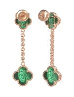 Серьги из золота c малахитом