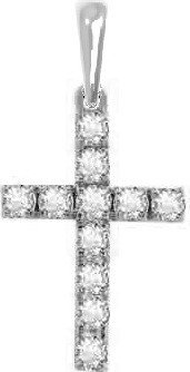 Крест из белого золота c бриллиантами