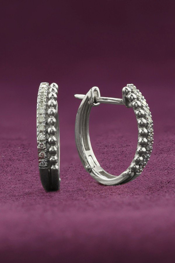 Серьги из белого золота c бриллиантами