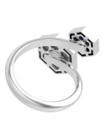 Кольцо из белого золота c лазуритом и перламутром