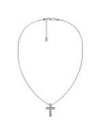 Крест из белого золота c бриллиантами