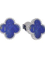 Серьги из белого золота c лазуритом