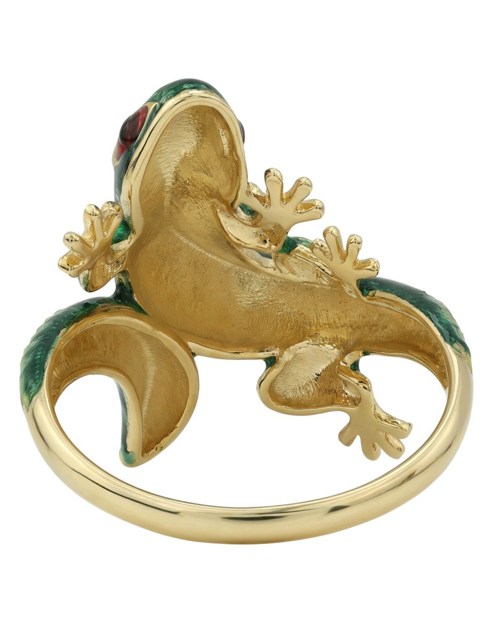 Кольцо из лимонного золота c эмалью