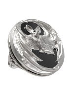 Кольцо из белого золота c эмалью и ониксом