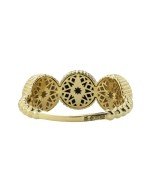 Кольцо из лимонного золота c бриллиантами, малахитом и перламутром