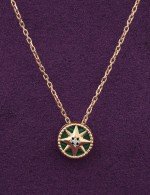 Колье из золота c бриллиантами и малахитом