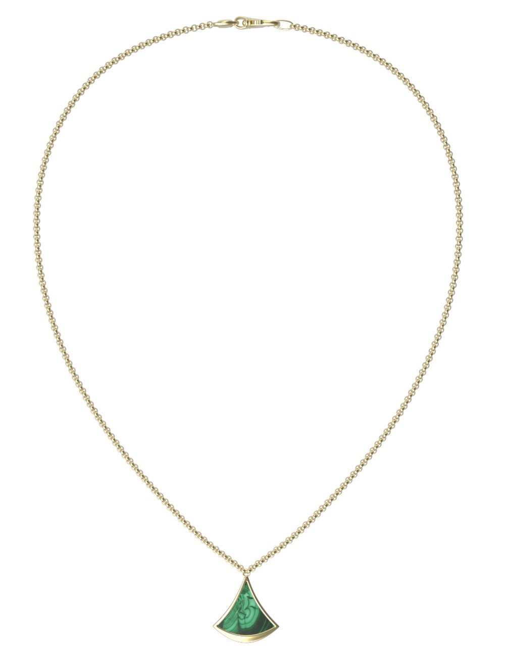 Колье из лимонного золота c малахитом