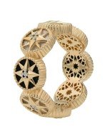 Кольцо из золота c бриллиантами, ониксом и перламутром