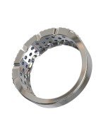 Кольцо из белого золота c бриллиантами и сапфиром