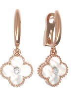 Серьги из золота c бриллиантами и перламутром