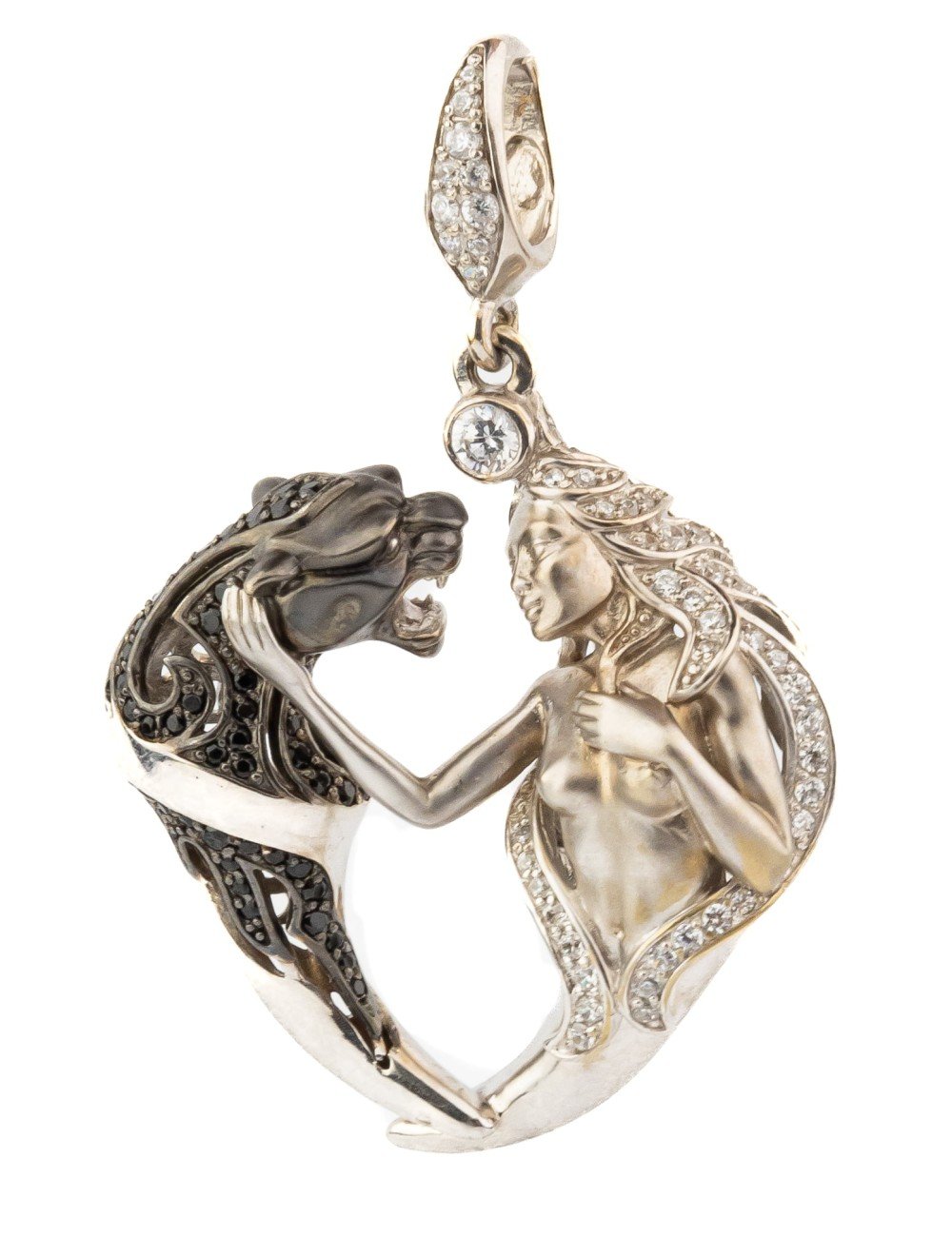 Подвеска из белого золота c фианитом