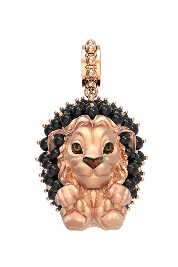 Подвеска из золота c эмалью и ониксом